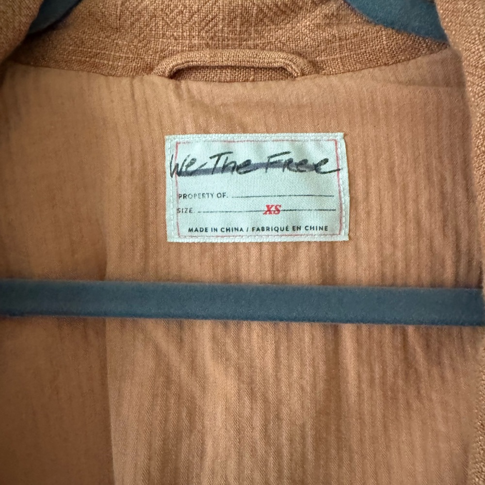 WE THE FREE XS BARN JACKET WAY OVER SIZE Apricot, oversized and unlined NWOT - Picture 5 of 13